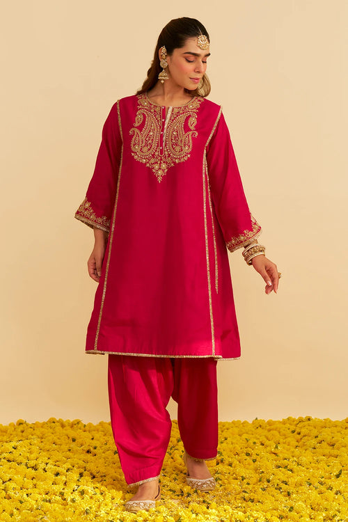 Ayra Hotpink Short Chauga With Salwar