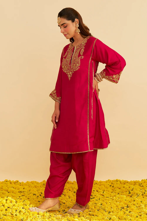 Ayra Hotpink Short Chauga With Salwar