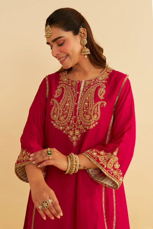 Ayra Hotpink Short Chauga With Salwar