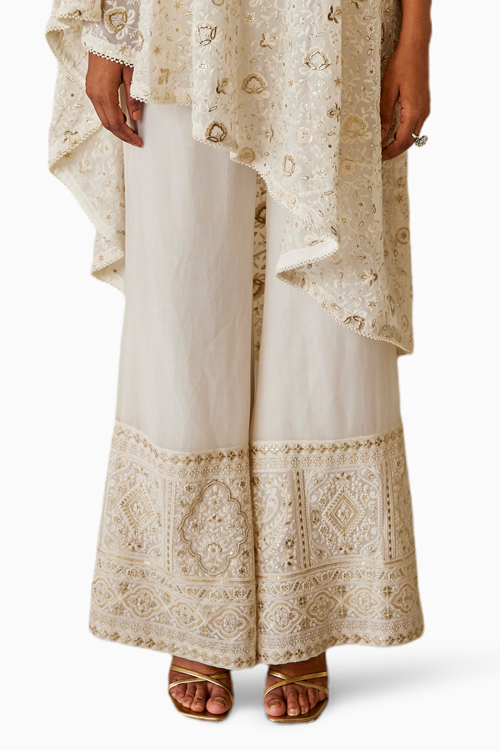 Chikankari Asym Cape with Palazzos