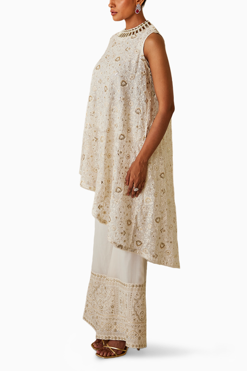 Chikankari Asym Cape with Palazzos