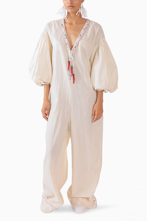 Sheersucker Jumpsuit