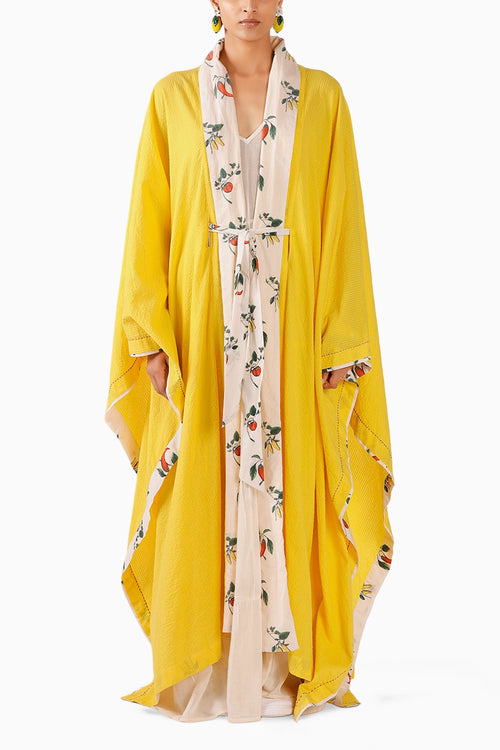 Chilly Print Yellow Shrug