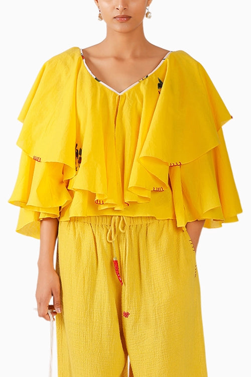 Yellow Ruffle Top