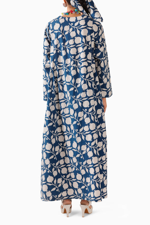 Blue Pomegranate Maxi Dress