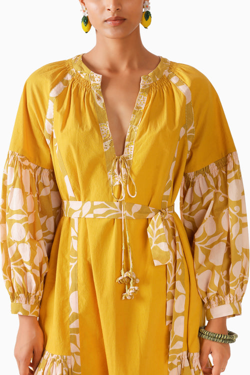 Olive Pomegranate Print Dress