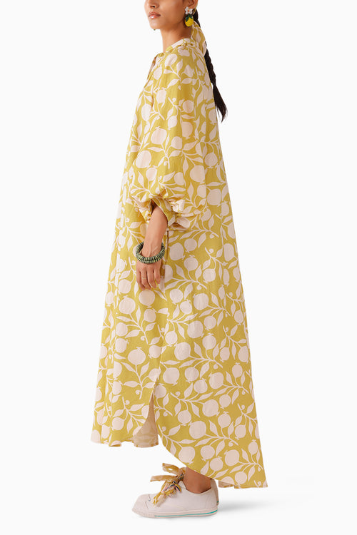 Olive Pomegranate Maxi Dress