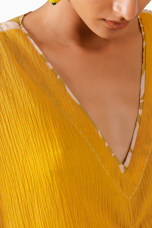 Olive Pomegranate Ruching Kaftan