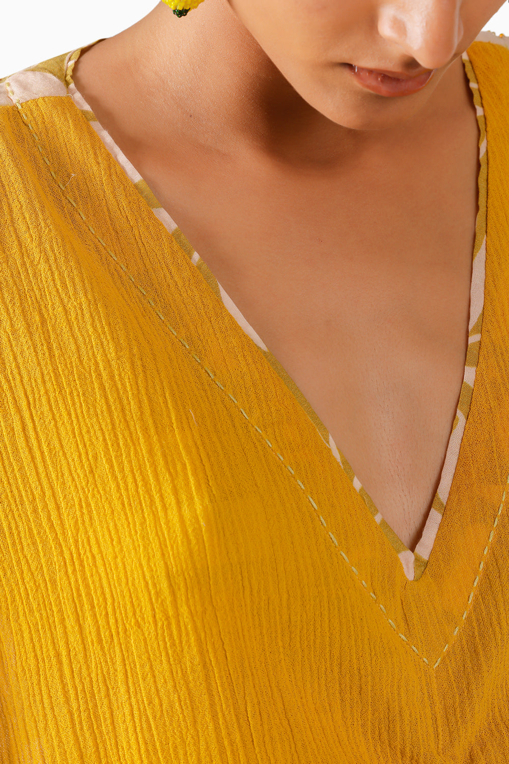 Olive Pomegranate Ruching Kaftan