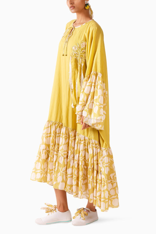 Olive Pomegranate Midi Dress
