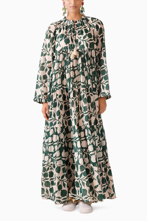 Pomegranate Tier Maxi Dress