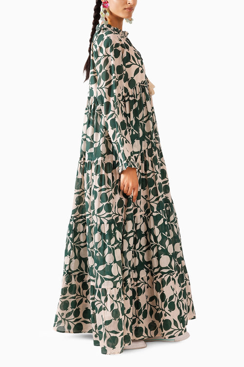 Pomegranate Tier Maxi Dress