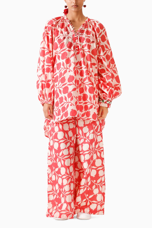 Pomegranate Embroidered Co-ord Set
