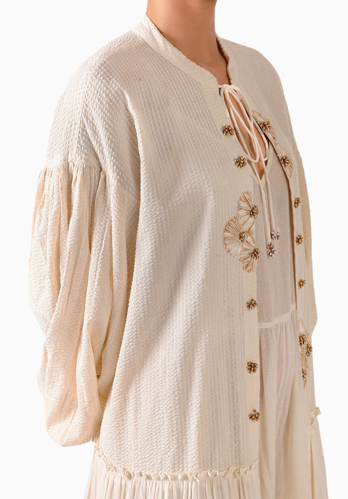 Cream Seersucker Overgarment