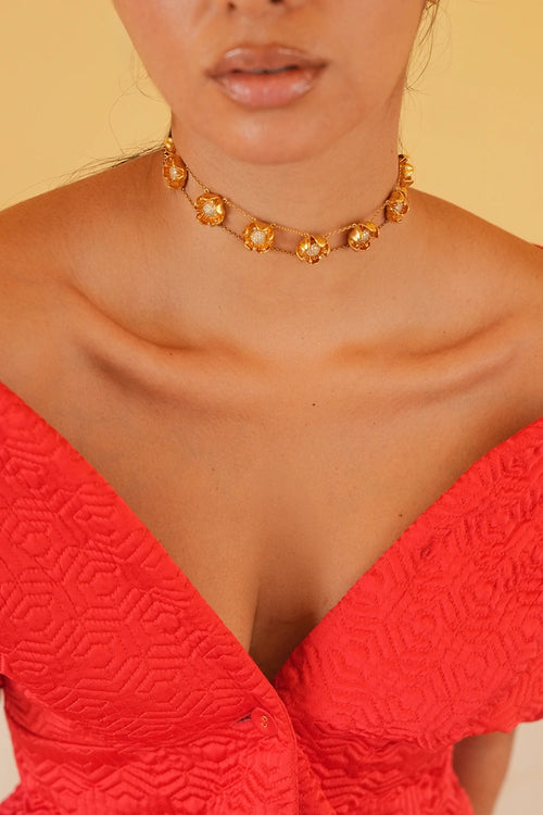 Gold Flower Choker