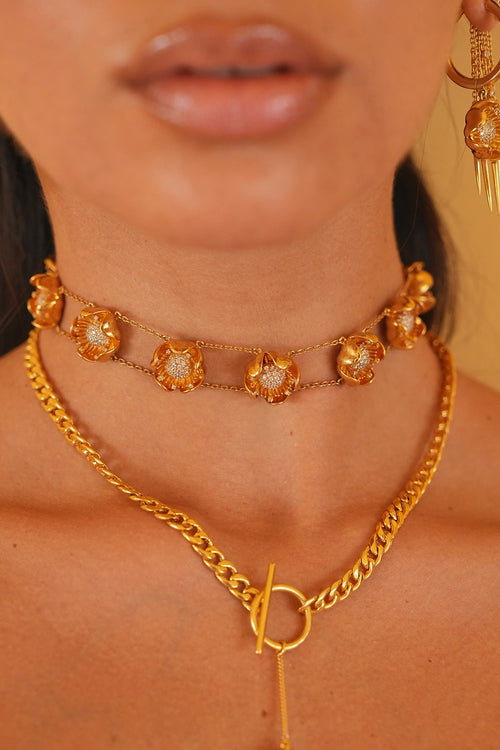 Gold Flower Choker