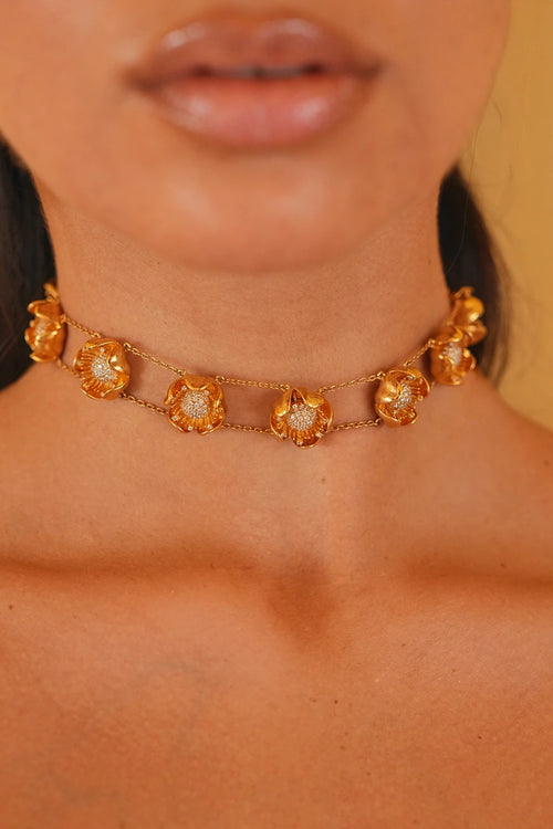Gold Flower Choker