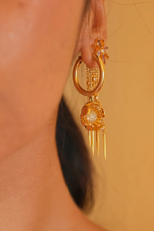Sculptural Flower Hoops