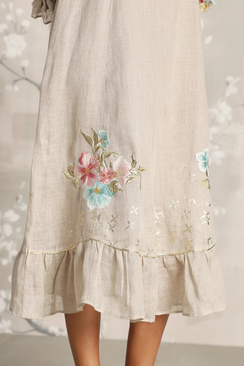 Corsage Natural Bed of Roses Dress