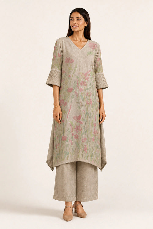 Natural Criss Cross Lane Fly Free Tunic Sets