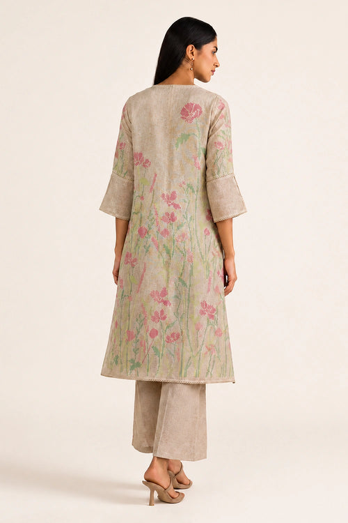 Natural Criss Cross Lane Fly Free Tunic Sets