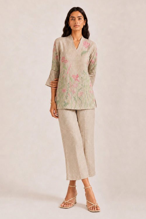 Natural Criss Cross Lane Tree Co-ord Set