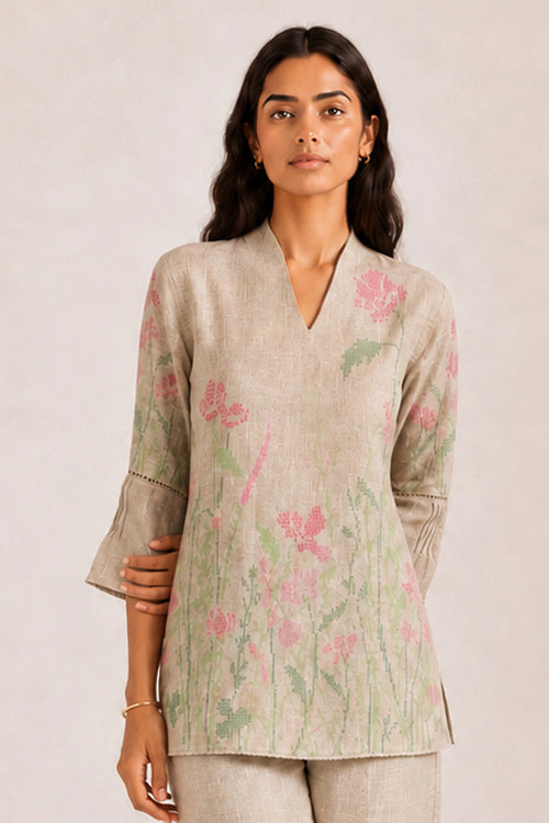 Natural Criss Cross Lane Tree Co-ord Set