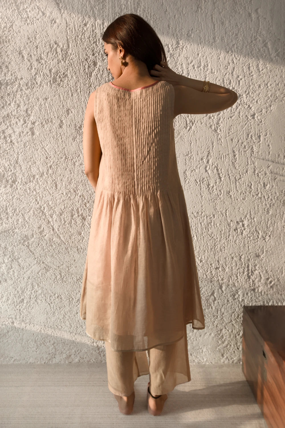 Gold Sand Smock Shift Dress