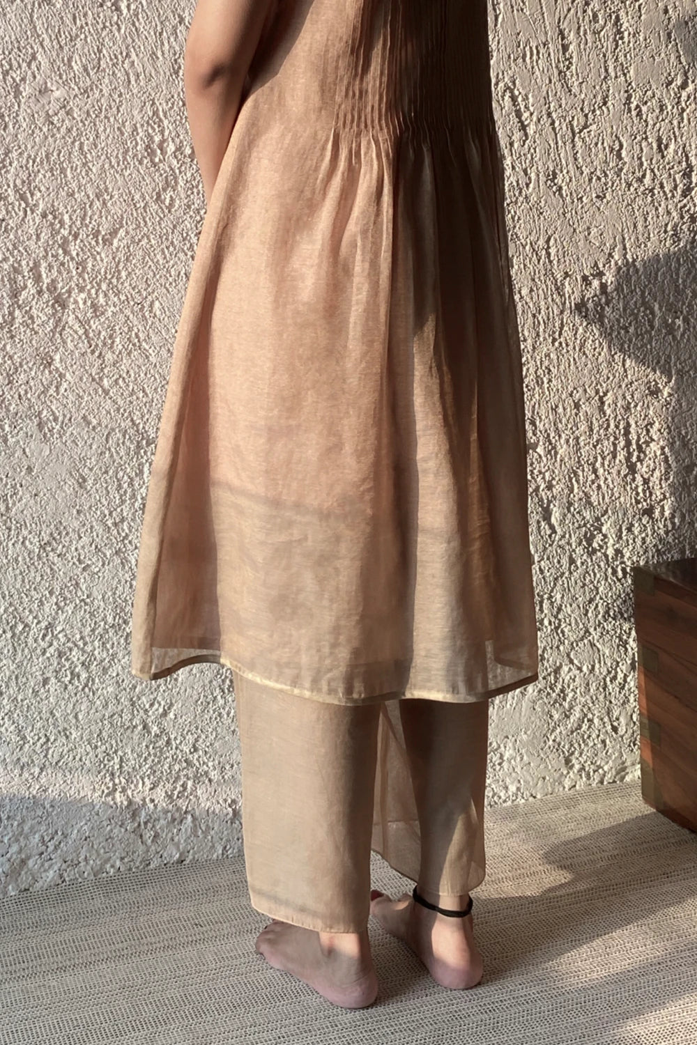 Gold Sand Smock Shift Dress