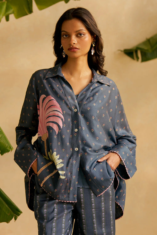 Pampas Palms Oversized Shirt