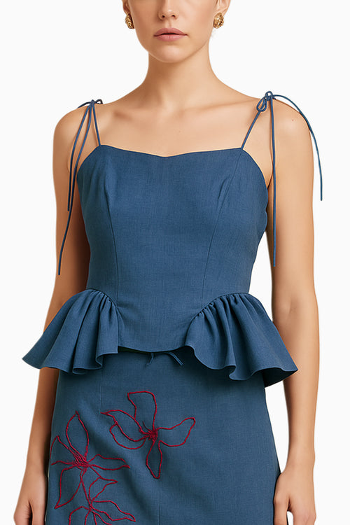 Banana Cotton Peplum Top