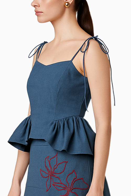 Banana Cotton Peplum Top