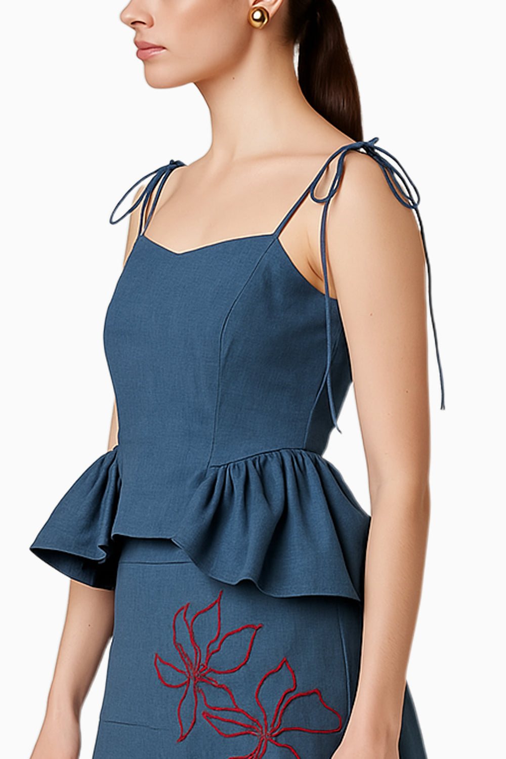 Banana Cotton Peplum Top
