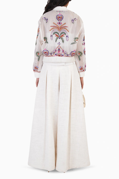 Artisian Bobmer Jacket With Top And Structured Pants Set