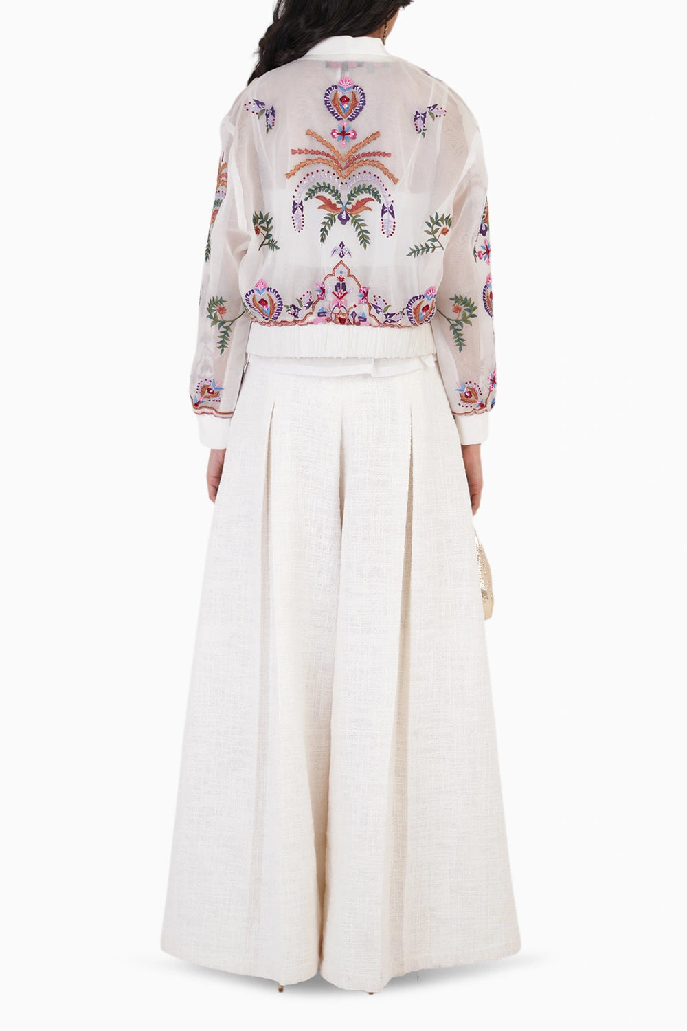 Artisian Bobmer Jacket With Top And Structured Pants Set