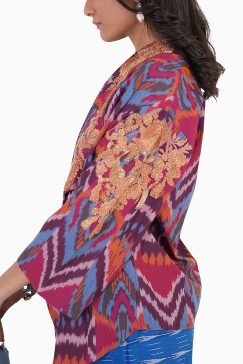 Crafted Grace Waistcoat With Cape And Skirt Set