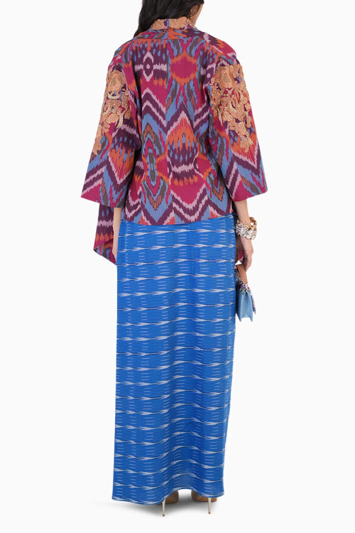 Crafted Grace Waistcoat With Cape And Skirt Set