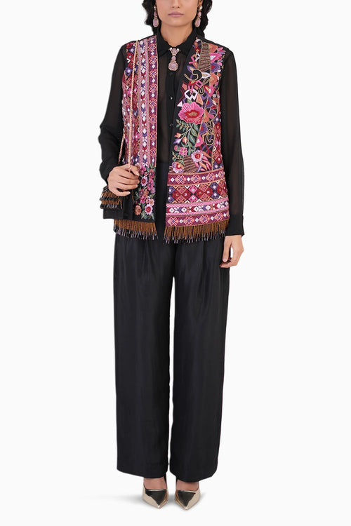 Essential Silk Shirt With Opulent Waistcoat And Panst Set