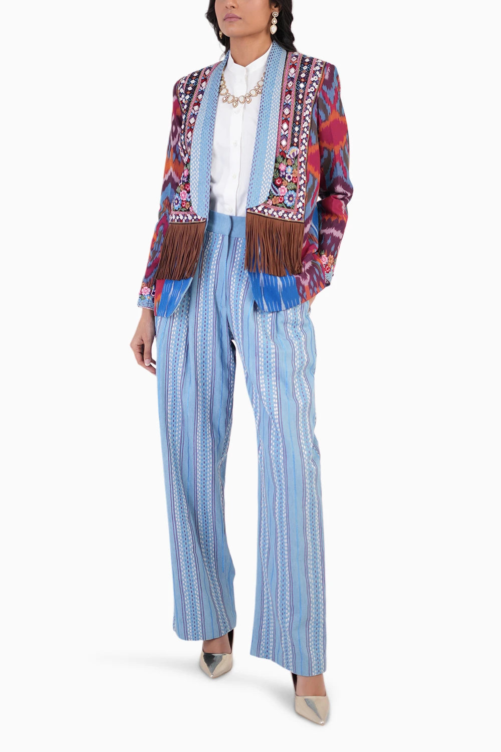 Artful Chaos Jacket With Shirt And Pants Set