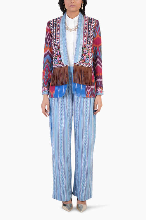 Artful Chaos Jacket With Shirt And Pants Set