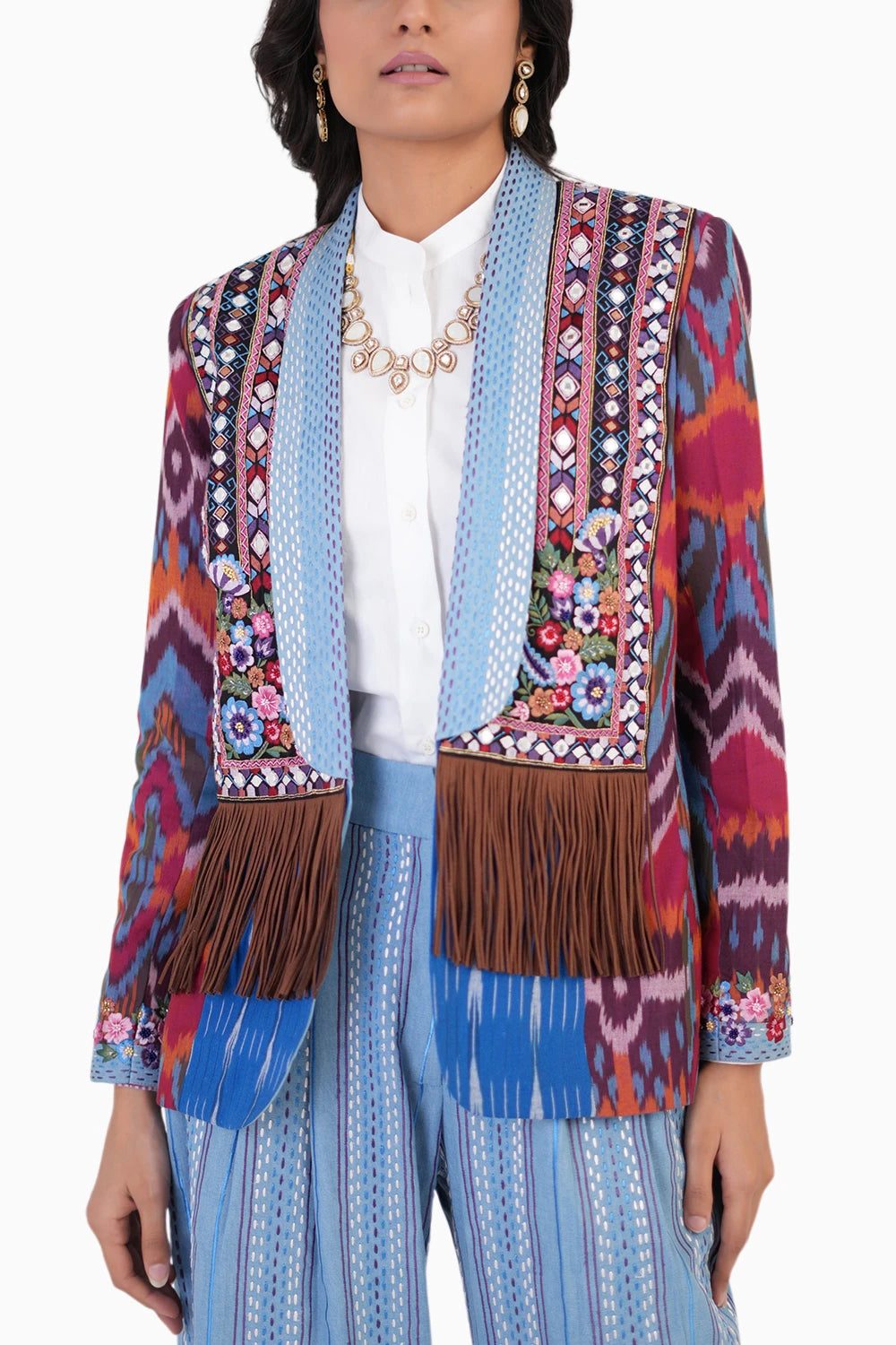 Artful Chaos Jacket With Shirt And Pants Set