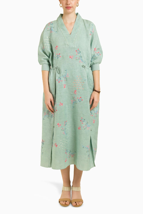 Mint Printed Slip Dress