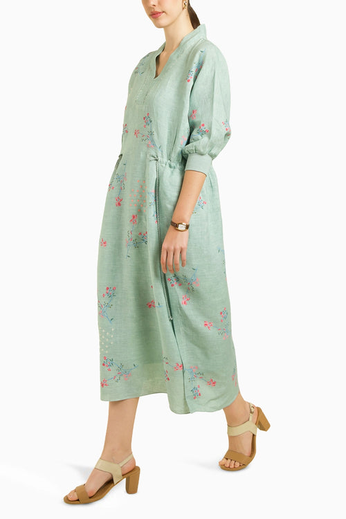 Mint Printed Slip Dress