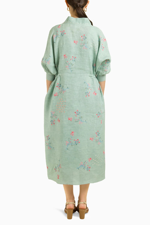 Mint Printed Slip Dress