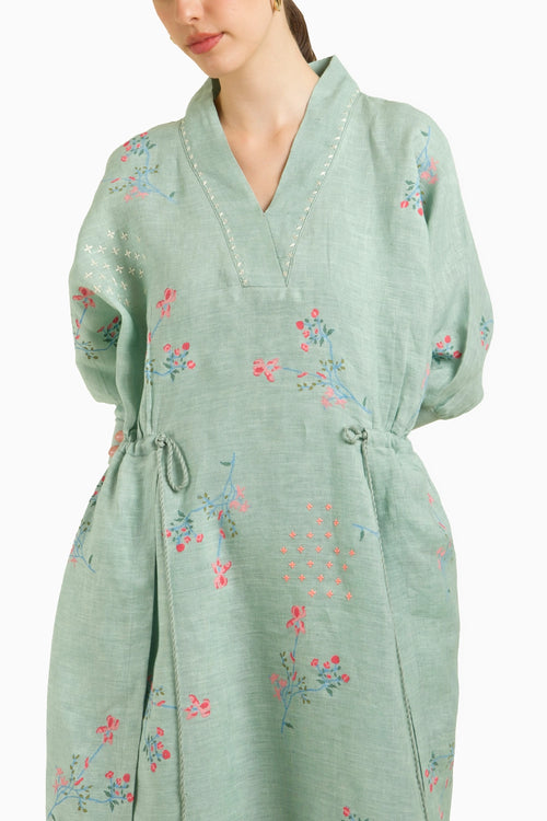 Mint Printed Slip Dress