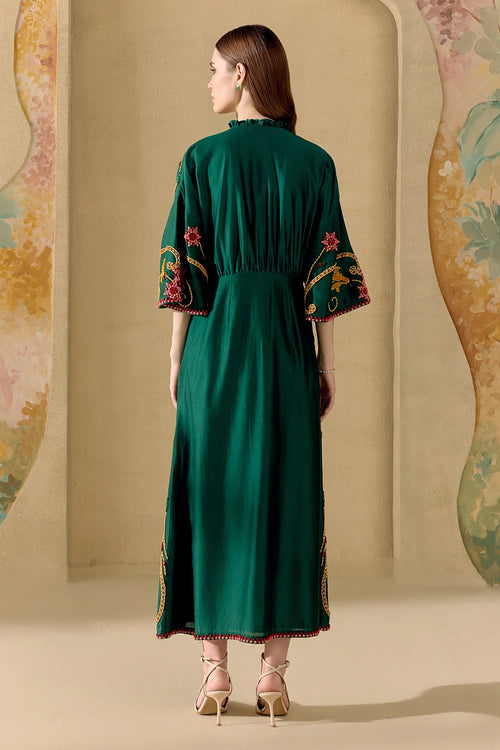Emerald Green Mosaic Shirt Dress