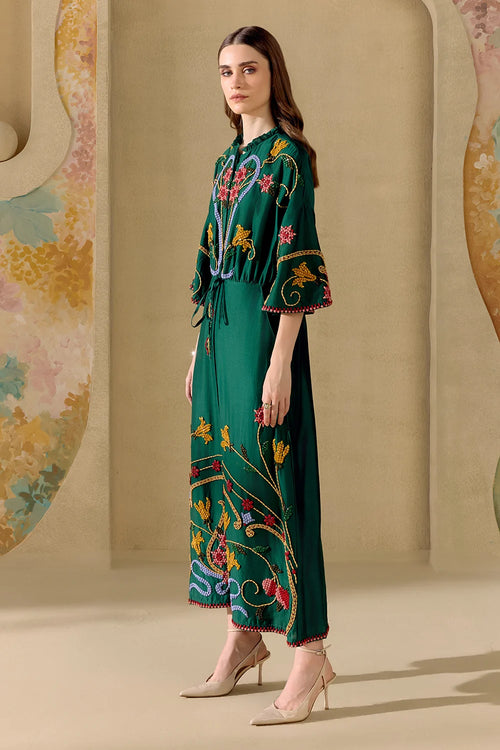 Emerald Green Mosaic Shirt Dress