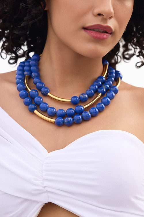 Bohême Beads Lapis Layered Necklace