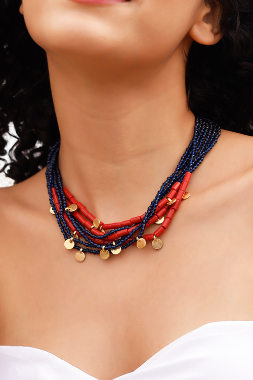 Bohême Beads Coral Necklace