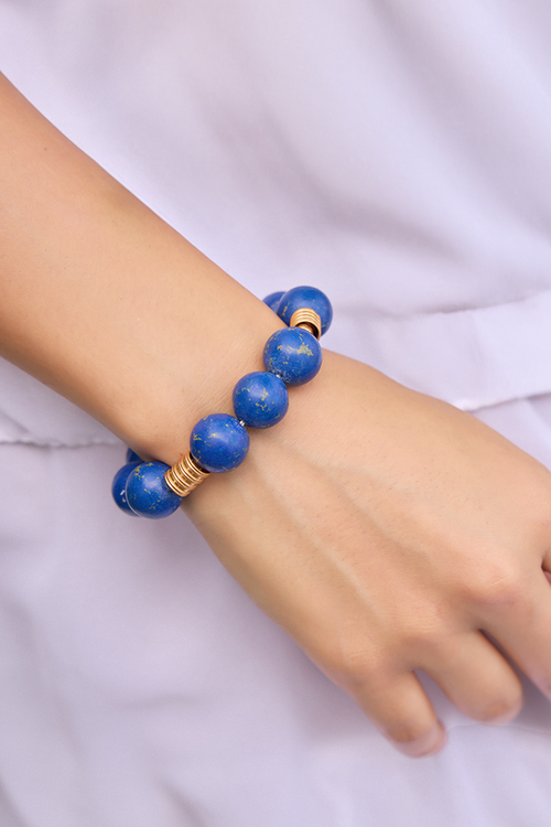 Bohême Beads Lapis Ball Bracelet